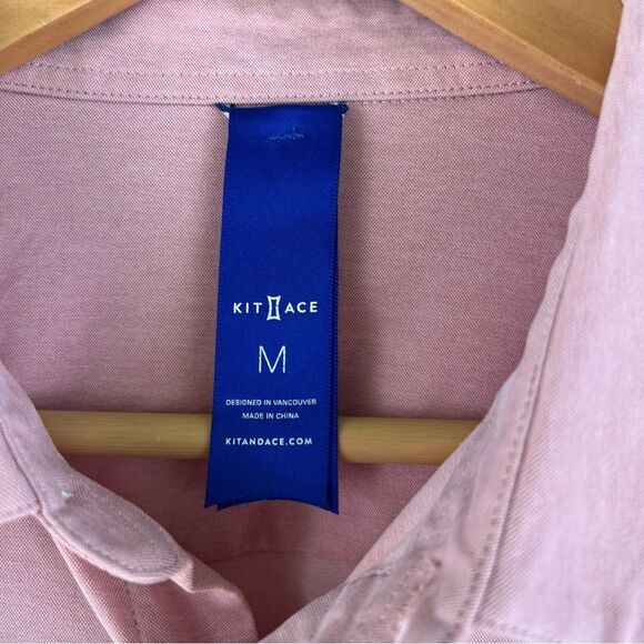 Kit And Ace Collared Long Sleeve Lightweight Casual Button Up Shirt Pink Medium - Picture 4 of 9